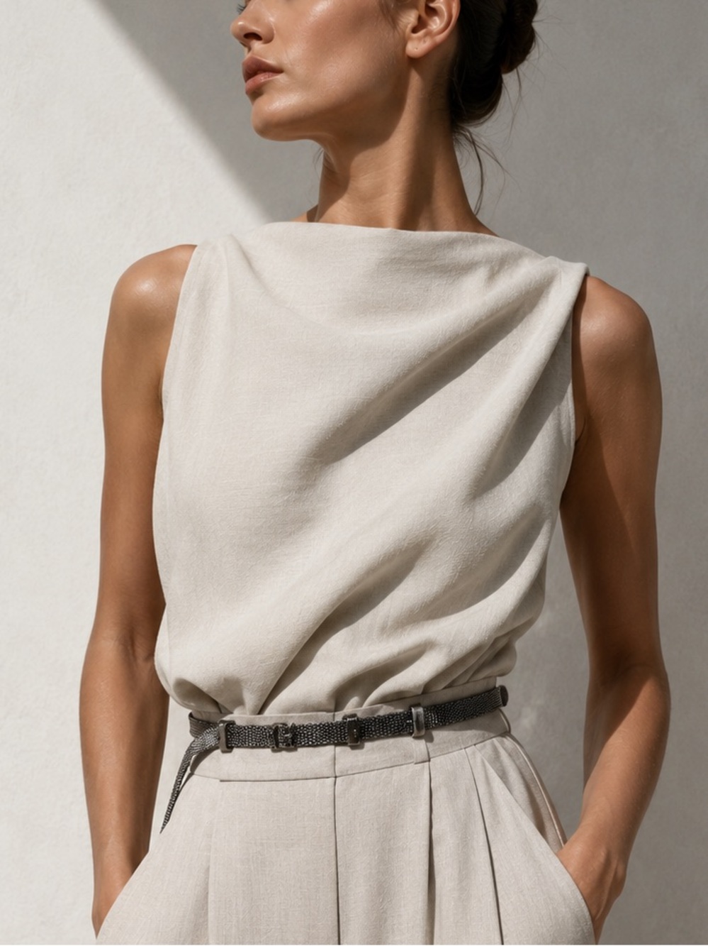 Helmut Lang Inspired Metal Chain Skinny Belt